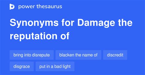 ruining reputation synonym|damage the reputation of synonyms.